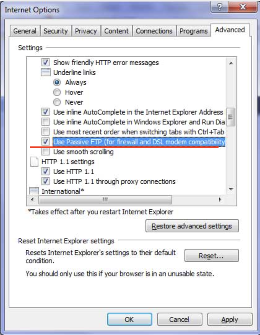 How to access FTP from client with firewall in Windows OS Explorer